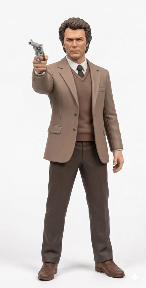 Custom Made Clint Eastwood Dirty Harry Figurine – 5 inches tall