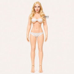 Custom PHICEN 1/6 Blonde Hair Pale Female L Bust Seamless Curvy Figure TBLeague