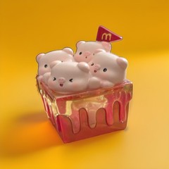 M Cute! Greedy Piglet Blind Box Confirmed Light Up Basket Piglets Figure