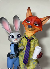 New GONG X Zootopia Cartoon Action Figure Toy Gift Judy and Nick Wilde Set