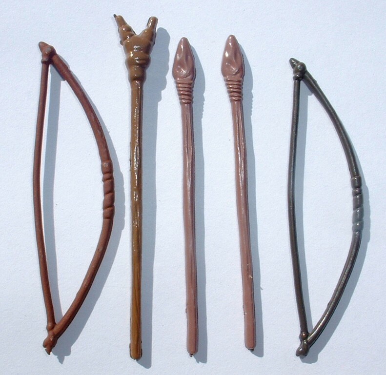 5 LOT Replacement Paploo, Romba, Wicket,Lumat Spear Bow Weapon Vintage Star War