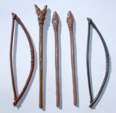 5 LOT Replacement Paploo, Romba, Wicket,Lumat Spear Bow Weapon Vintage Star War