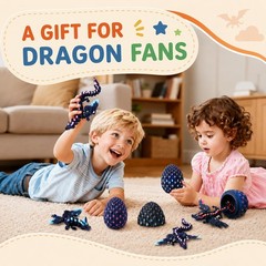 3D Printed Dragon Eggs with Wings Rainbow Glow in The Dark Cool, Articulated …