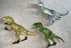 T-Rex Dinosaur Lot Of 3 See Pics Made In Indonesia Plastic