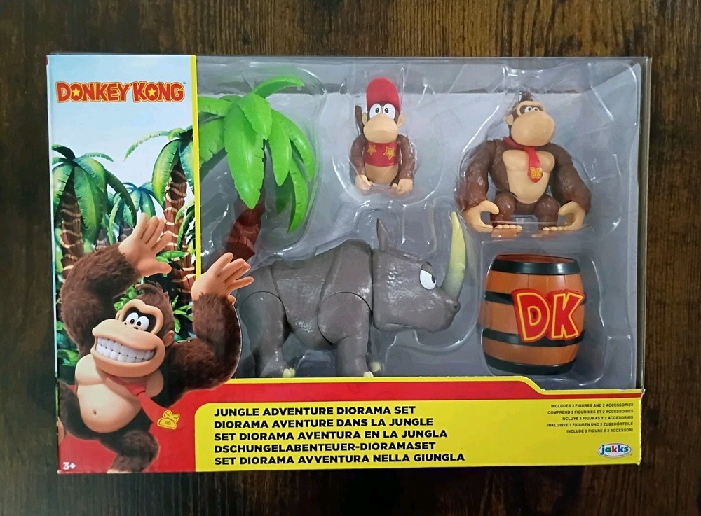 2.5″ DONKEY KONG JUNGLE ADVENTURE Diorama Super Mario Nintendo Diddy Rambi Rhino