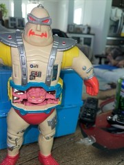 Playmates TMNT Krang Android Body Action Figure 1991 Beige Red Vintage