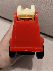 Sesame Street Fire Truck Ernie Red Pull Back’n Go Toy Car, Illco, Vintage, 1988