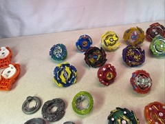 Lot of 20 Beyblade Tops Hasbro Collection Plus Rip Cords And Launchers
