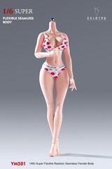 US 1/6 Female Suntan Large Bust Flexible Seamless Body W/Details For 12” Figure
