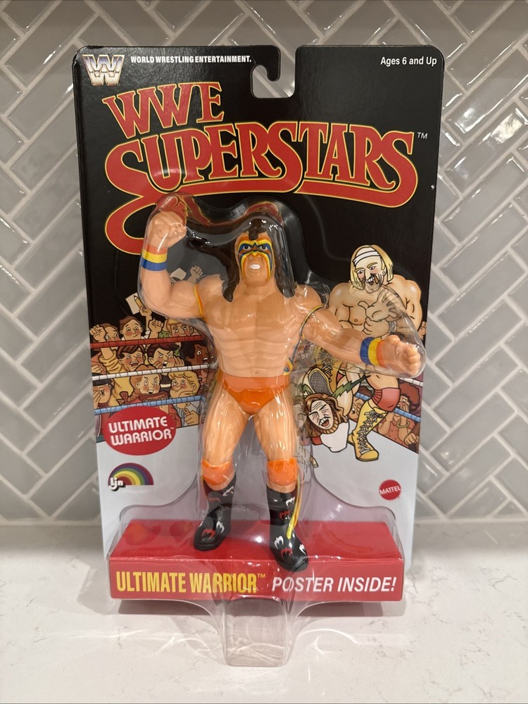MATTEL LJN WWE SUPERSTARS ULTIMATE WARRIOR SERIES 2 BLACK CHASE CARD RETRO 1980S