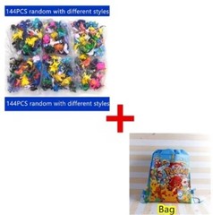 144 Style Anime Pokémon Figure Toys + BAG Pikachu Action Figure Model Ornamental