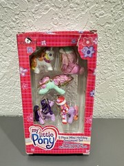 VTG My Little Pony Mini Holiday 5 Piece Ornament Set Kurt S. Adler 2004 Hasbro
