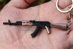 1/12 mini gun AK47 Assault Rifle full metal keychain toy gift 9cm battlefield