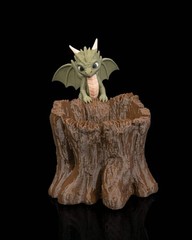 Garden Scout Baby Dragon Planter – 16.5cm Fantasy Tree Stump Pot | 3D Printed