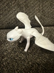 DreamWorks Light Fury How to Train Your Dragon Action Figure White Blue Plastic
