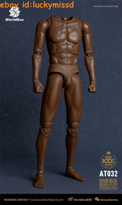 WorldBox AT032 1/6 Male Flexibel Body Model Black Skin for 12″ Figure Action Toy