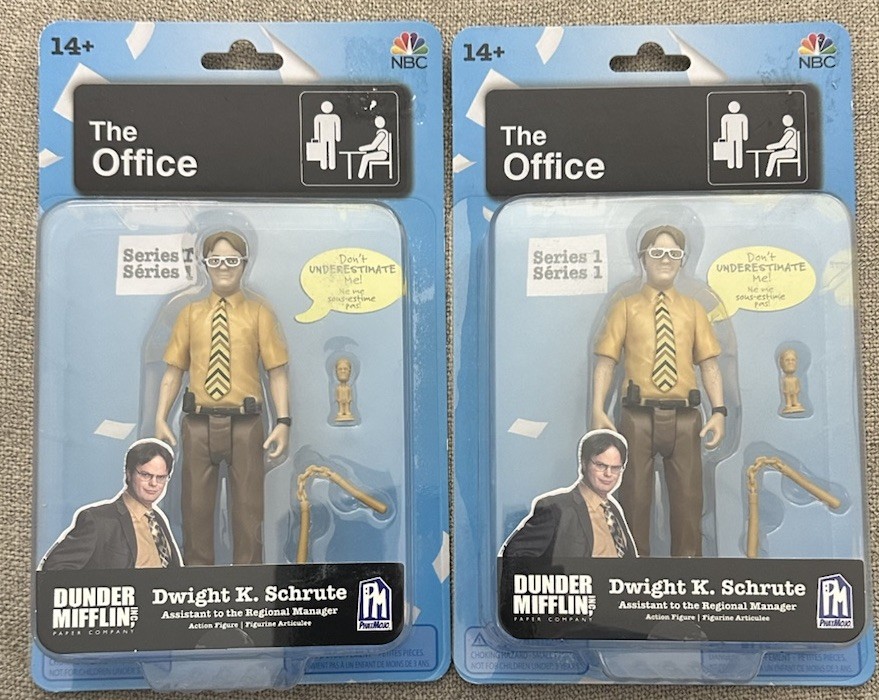The Office Dwight Schrute Action Figure Lot of 2 Dunder Mifflin Series 1 Sealed