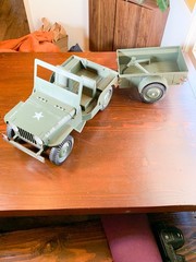 Vintage 1965 Hasbro GI JOE Official Military Jeep & Trailer 7000 Patent Pending