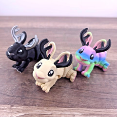 Jackalope Desk Pet 3D Printed Articulated Collectible Mini– Choose Color