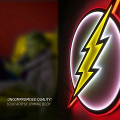 THE FLASH DC LOGO LIGHT Large LED 23″ Store Display Comic Sign BRANDLITE