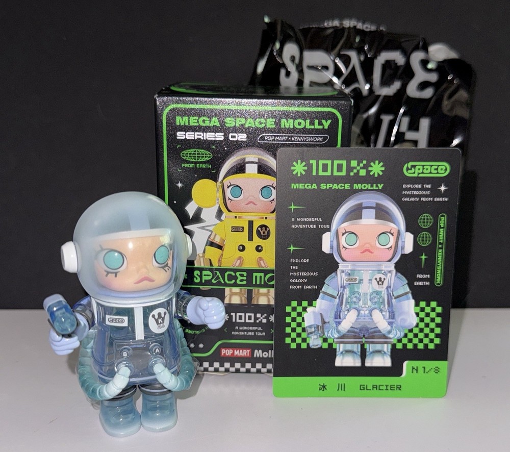 POP MART AUTHENTIC MEGA SPACE MOLLY 100% Series 2-B Figure ~GLACIER ~