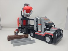 Rare Paw Patrol Big Truck Pups Al Deluxe Big Truck Set w/2 Beams And Log
