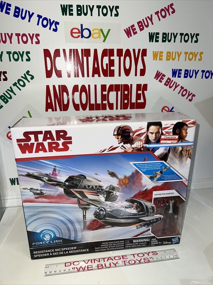 Star Wars The Force Awakens Resistance Ski Speeder w/ 3.75″ Poe Dameron Figure