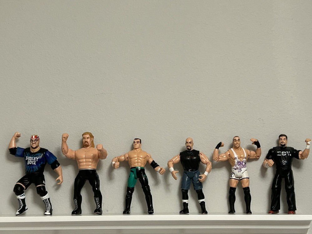 Lot Of 6 Vintage OSFTM 1998-99 Working Wrestling Action Figures See Photos/Video