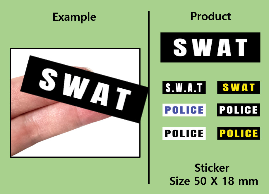 (PL 50mm) Police stickers / Vehicle US SWAT diorama decal