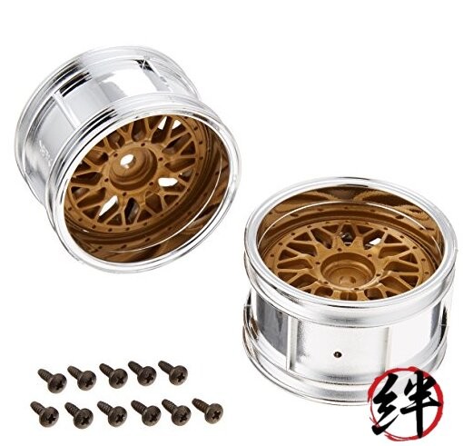 Tamiya 300050549 Rims Porsche Taisan Model Making 30 mm Pack of 2 Chrome/Gold