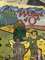 Blockbuster Wizard of Oz Set 4 Movable Toys 1997 Dorothy Scarecrow Tin Man Lion