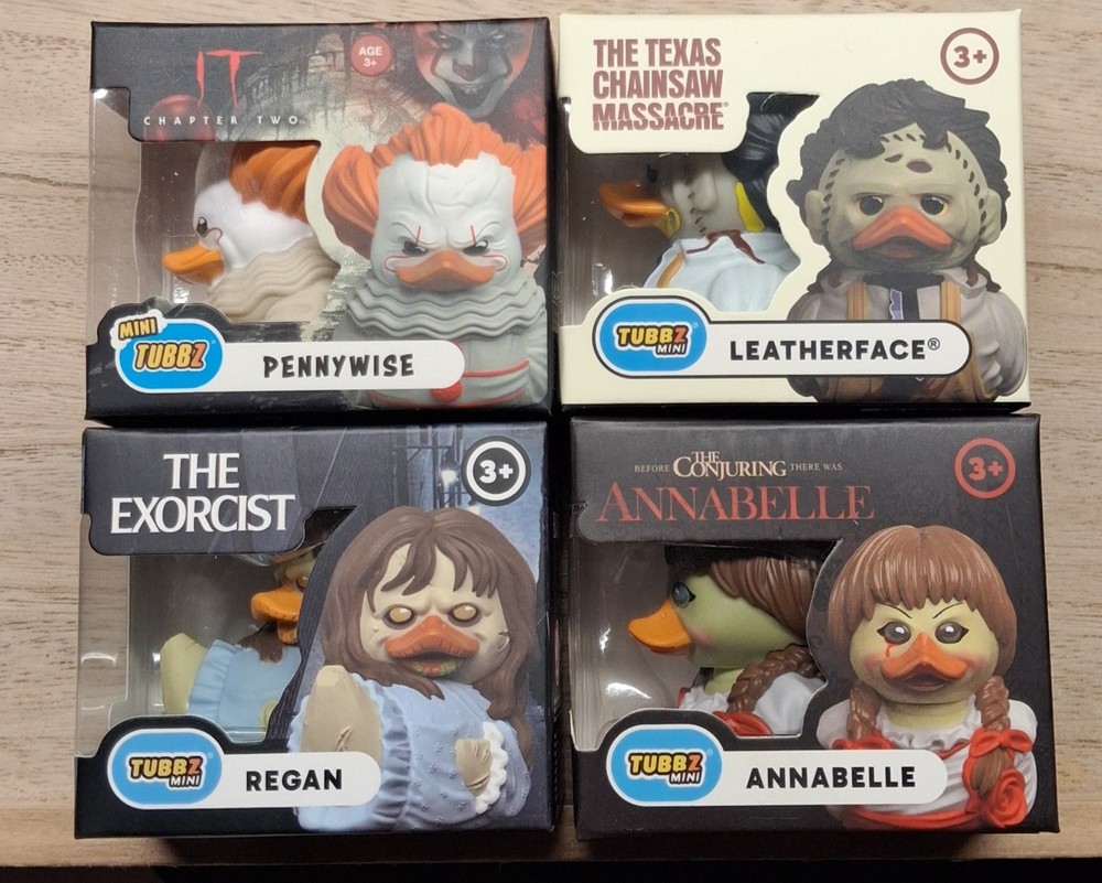 Mini Tubbz Cosplay Duck 2″ Horror Pennywise Leatherface Reagan & Annabelle Lot
