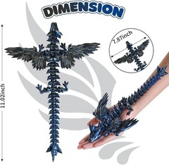 3D Printed Dragon with Wings, 11″ 3D Printed Dragon Toys for Kids, 3D Dragon …