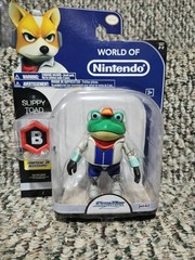JAKKS Pacific World of Nintendo Slippy Toad Star Fox 3.5in Figure w/ Bomb