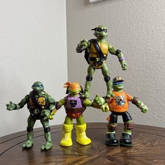 TMNT Ninja Turtles Action Figures Set – WWE Mash-Up + Classic (4 pcs, Playmates)