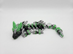 Articulated Robot Dragon Figure 9in Green 3D Printed Poseable Fidget Desk Toy
