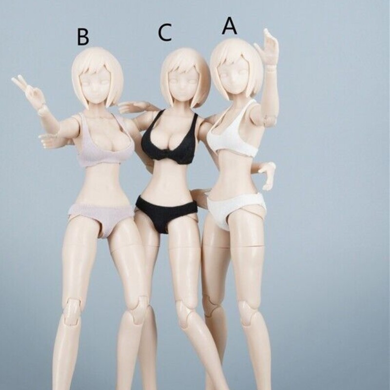1Set 1/12 Scale Bras Briefs Underwwear Clothes for 6″ Female Figure Body