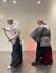 1:6 Custom ThreeA SAMURAI Ronin Shogun 2 Figure Lot, Stands Ashley Wood 3a Parts