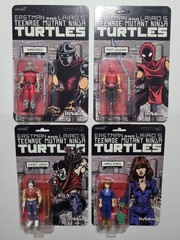 Set Of 4 Super 7 TMNT Comic Reaction Figures SHREDDER FOOT SOLDIER CASEY…