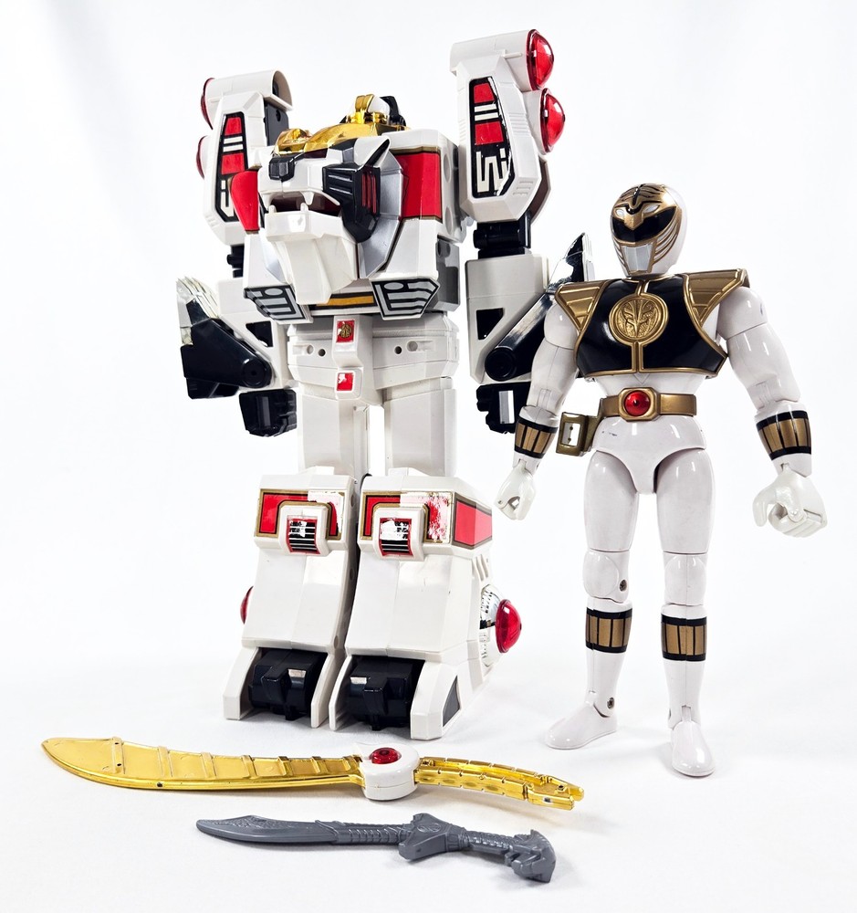MMPR DELUXE WHITE TIGERZORD COMPLETE Mighty Morphin Power Rangers Original