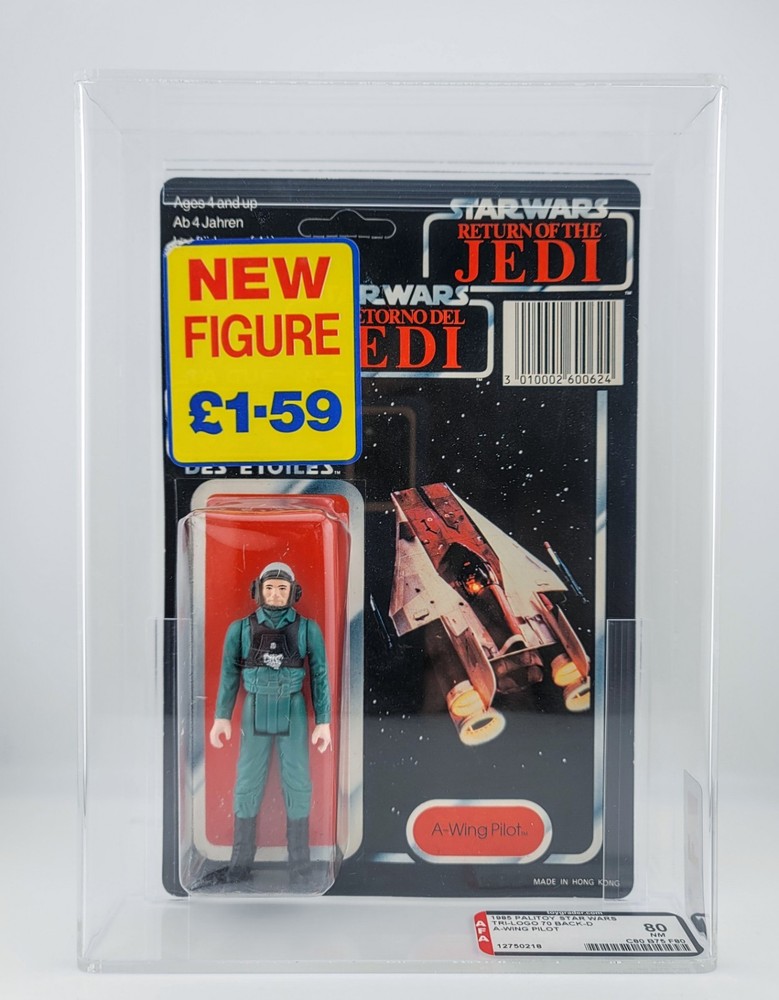 Star Wars Vintage Palitoy Tri-Logo UNPUNCHED A-Wing Pilot AFA 80 Kenner MOC