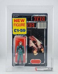 Star Wars Vintage Palitoy Tri-Logo UNPUNCHED A-Wing Pilot AFA 80 Kenner MOC