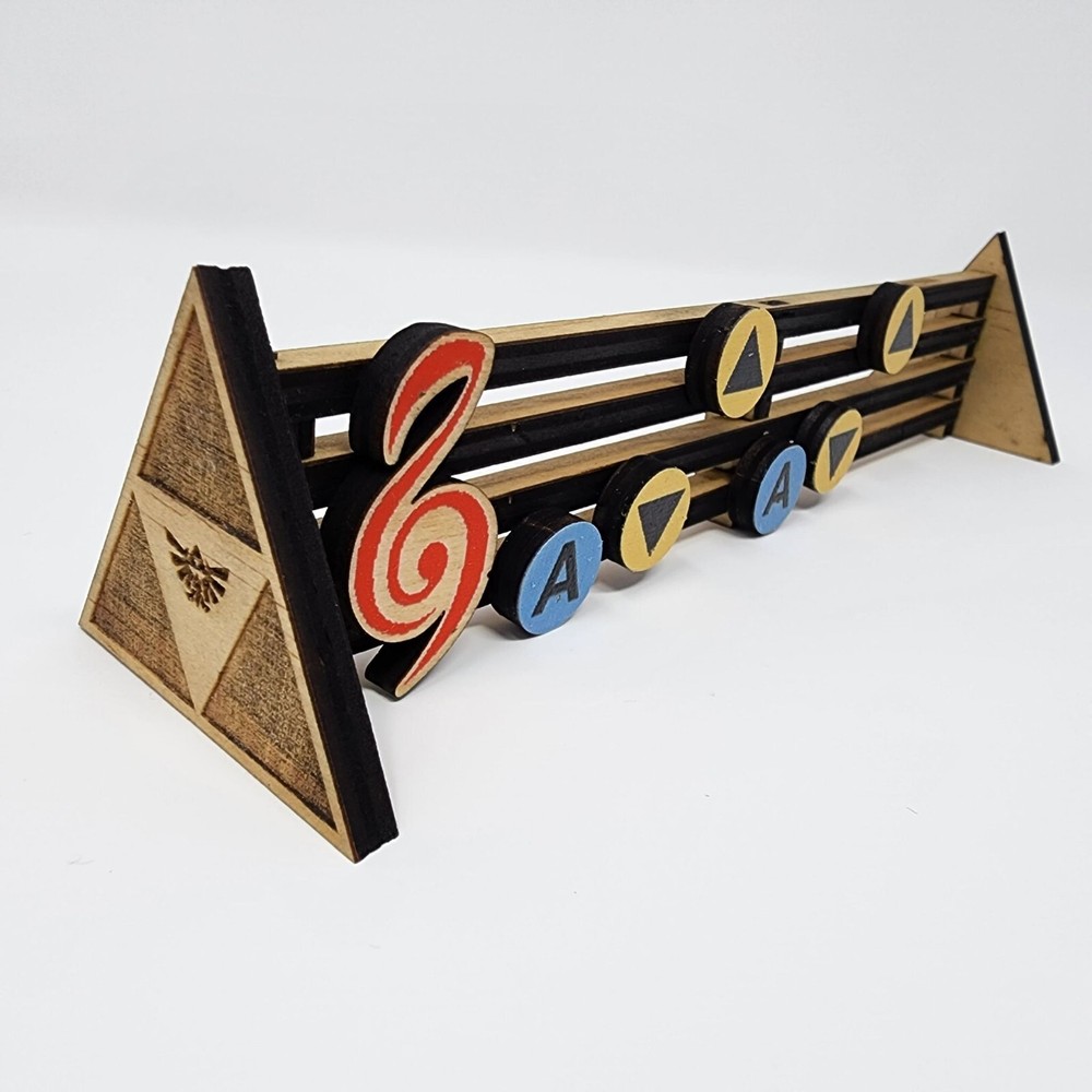 Song of Storms Shadowbox Display Stand Wooden Zelda Link Video Games Ocarina New