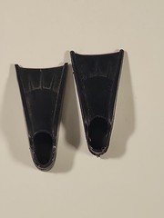 1970 Hasbro Danger Depths Black Swim Fins For 12” GI Joe Flippers Frogman (A8)