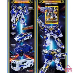 Metal Cardbot S BLUECOP TRINITY Police Car Transformer Robot Toy 2025