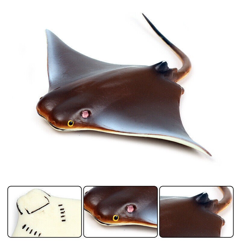 10.5cm Gray Manta Ray Fish PVC Toy Ocean Sea Animal Figure Kids Gift