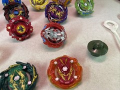 Lot of 20 Beyblade Tops Hasbro Collection Plus Rip Cords And Launchers