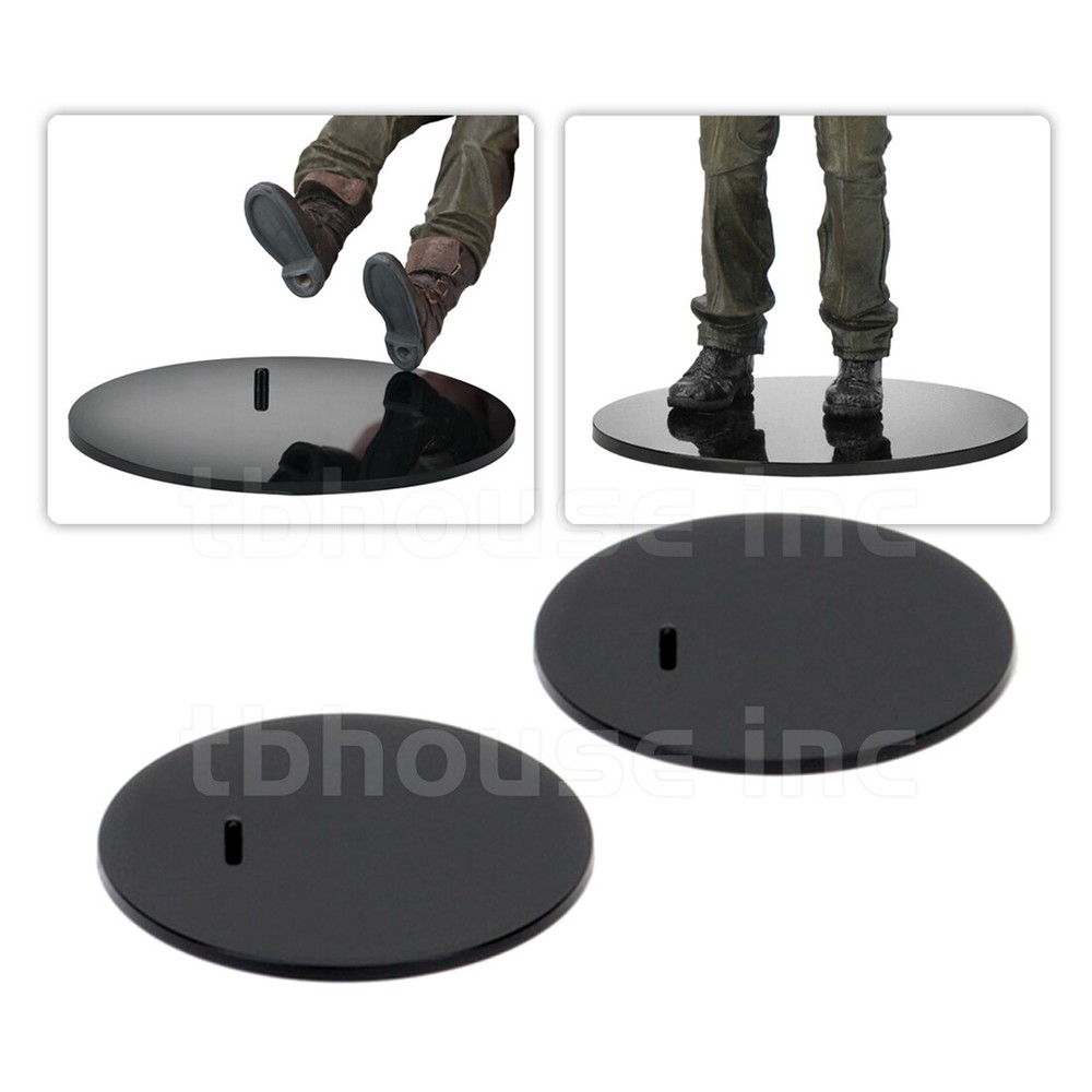2 x NECA FIGURE DISPLAY STANDS black FOR 6″-8″ ACTION FIGURES plastic 3.5″ ROUND
