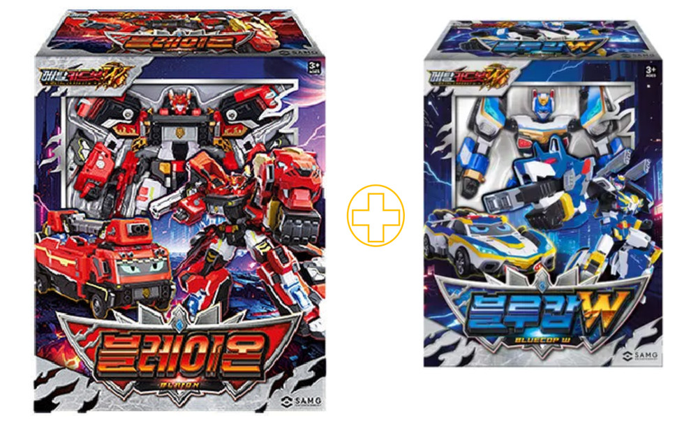 Metal Cardbot W Season3 BLAION + BLUE COP W Transformer Robot Car Toy Set 2025