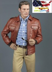 1/6 leather Jacket suit set for Captain America 12″ male figure Phicen M31 ❶USA❶